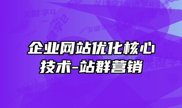 河南企业网站优化核心技术-站群营销